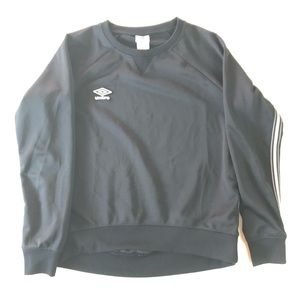 Umbro Black Striped Crew Neck Sweatshirt Pullover